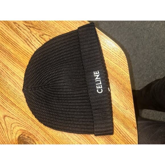 Celine Embroidered Laine Wool Knit Beanie - Picture 6 of 7